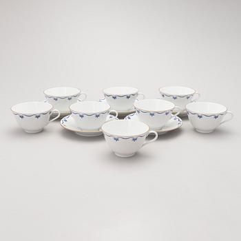 A 'Mårbacka' set of dinnerware and teacups, circa 32 pieces, Rörstrand Sweden, latter half of the 20th Century.