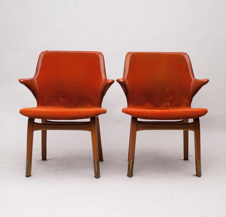 STOLAR, ett par, "Lulu" design Ilmari Tapiovaara, märkta Asko, 1960-tal.