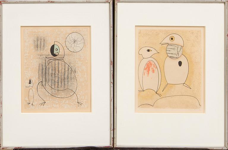 Max Ernst,  a set of eight etchings with collage signed and numbered 31/100.