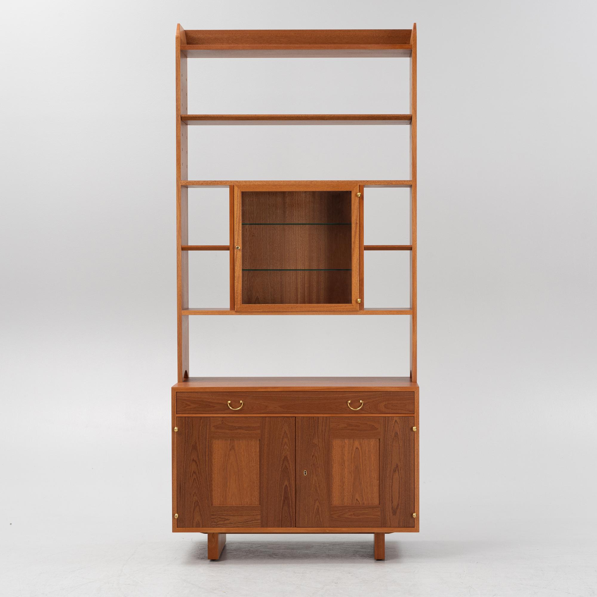 Josef Frank, a mahogany book case with vitrine and cabinet, Firma Svenskt Tenn.