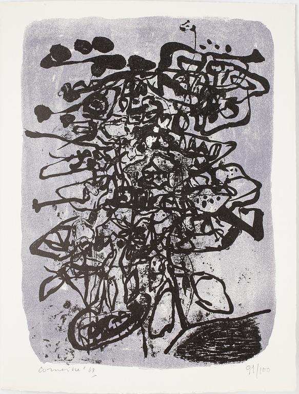 BEVERLOO CORNEILLE,akvarell signerad, 1960, samt 5 litografier (varav 4 i färg), samtliga signerade med blyerts 91/100.