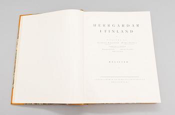 Böcker, 3 band, "Herrgårdar i Finland I-III", Söderström & C:o Förlagsaktiebolag Helsingfors 1928-30.