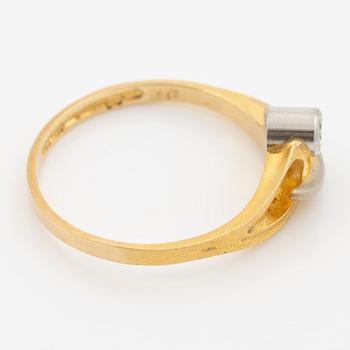 Lapponia, ring 18K gold set with a round brilliant-cut diamond, Finland 1978.
