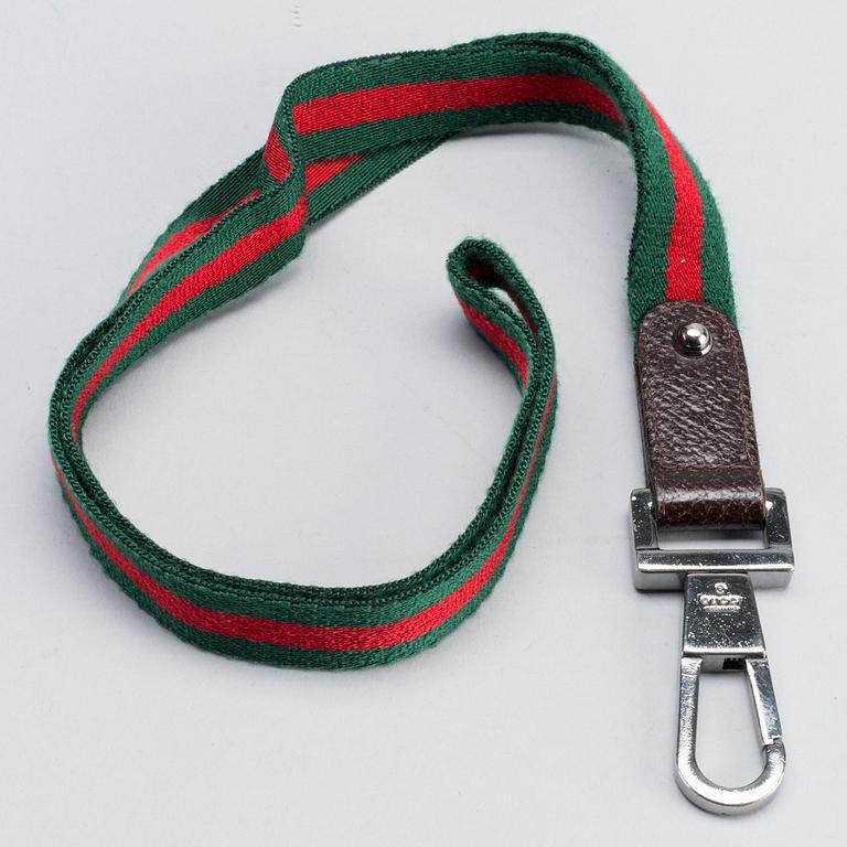 GUCCI, scarf and keychain.