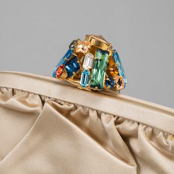 DOLCE & GABBANA, a satin clutch.