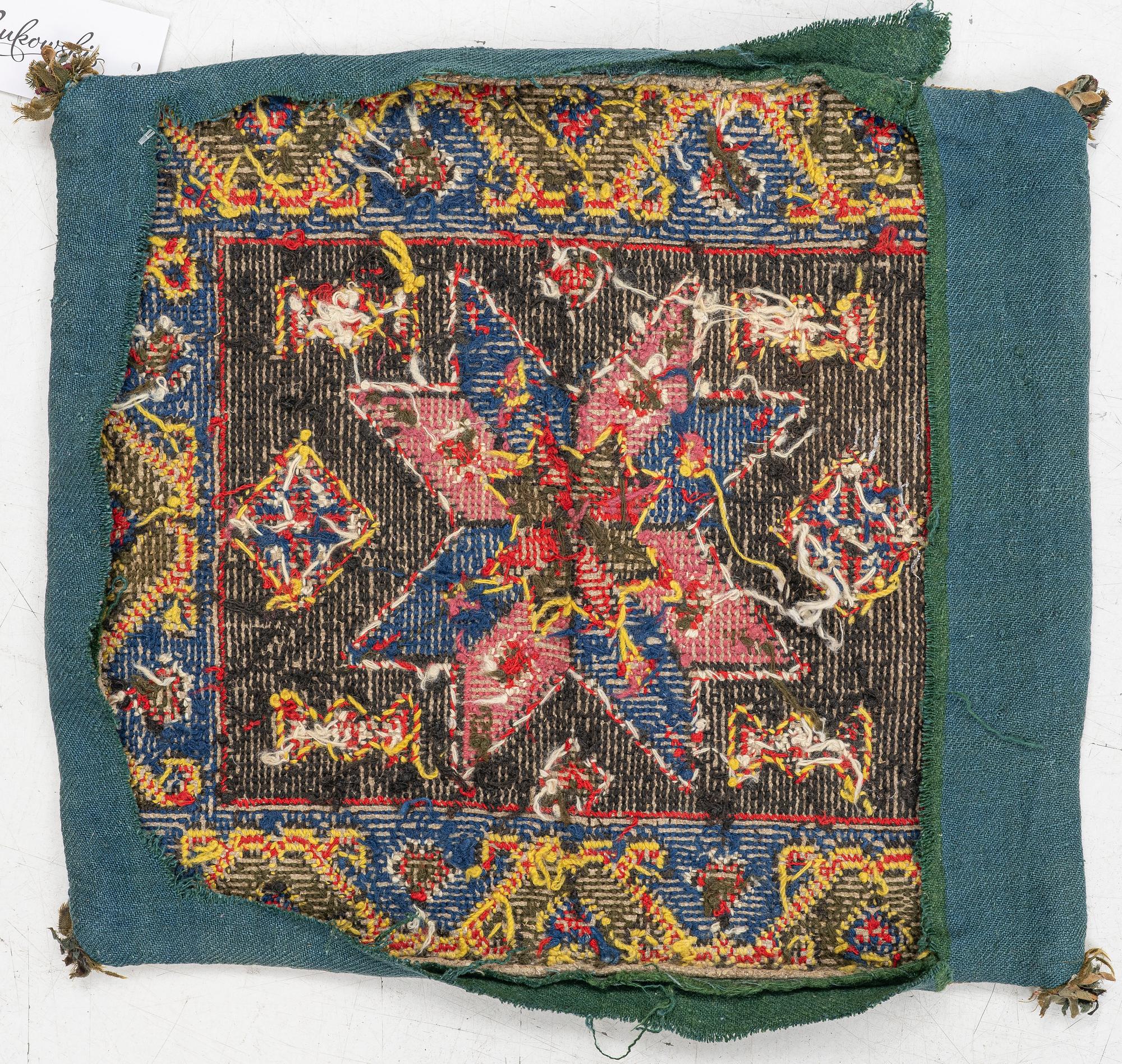 Jynne, (pillow) Skåne, first half of the 19th century. approx. 45 x 40 cm.