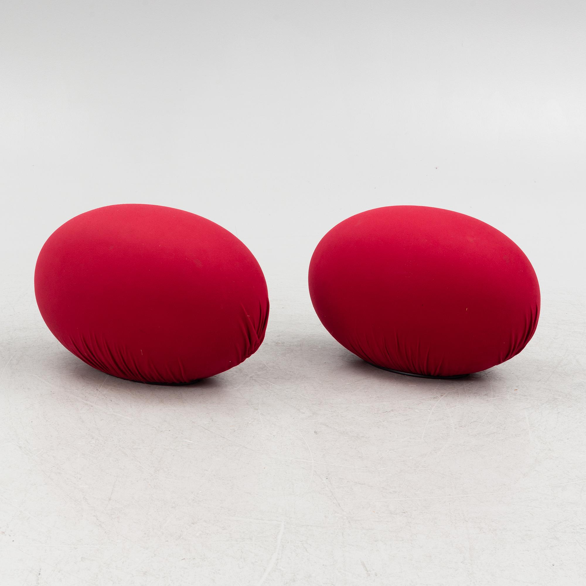 Denis Santachiara, ottomans/chairs, a pair, "Tato Egg Seat", Baleri, Italy, 21st century.