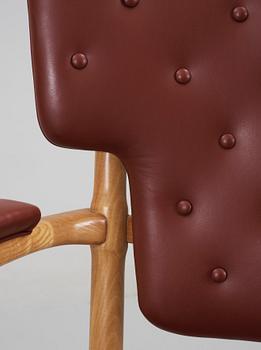 A Gunnar Asplund hickory wood and brown leather armchair, Gothenburg  ca 1935.