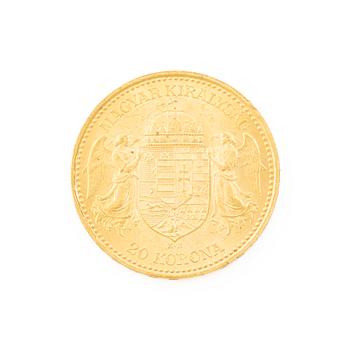 Gold coin, Hungary, 20 Korona, 1892.