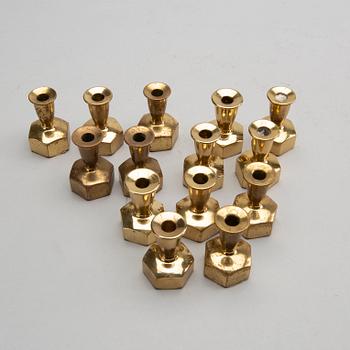 HANS-AGNE JAKOBSSON, 14 brass candlesticks, Markaryd.