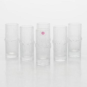 Tapio Wirkkala, snapsglas, 6 st, "Niva", Iittala. I originallåda.