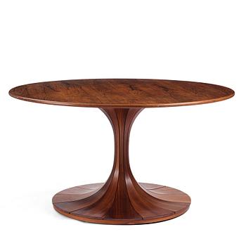 58. Karl Erik Ekselius, a rosewood veneered dining table, J.O. Carlssons Möbel AB, Vetlanda, 1960-70s.