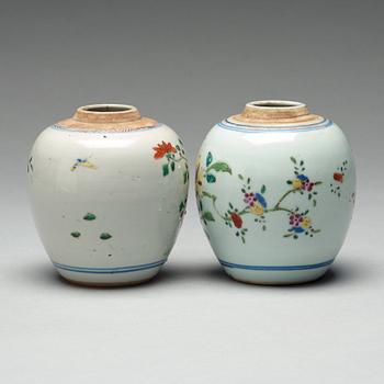 Two famille rose caddies, Qing dynasty, 18th century.