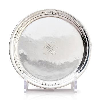436. coaster, silver, design nr 65, Svensk importstämpel GAB F, Köpenhamn 1920.