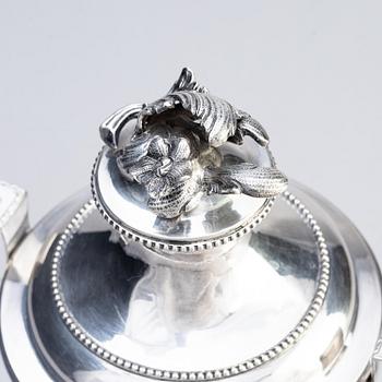 Petter Gillberg, sockerskål med lock, silver, Varberg 1790. Gustaviansk.