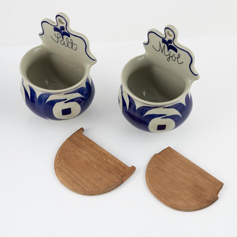 A set of five porcelain pieces, Rörstrand, Sweden.