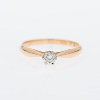 RING, 14K guld, briljantslipad diamant 0,25 ct, Kultakeskus, Tavaastehus.