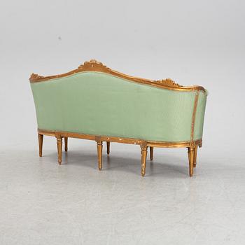 A Gustavian 'canapé en corbeille' sofa, late 18th Century.