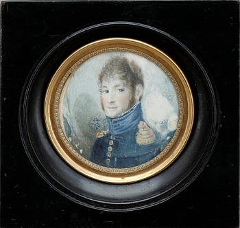 OKÄND KONSTNÄR, gouache på ben, miniatyr, empire, 1800-talets början.