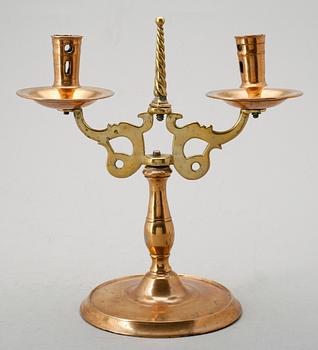 KANDELABER, mässing, barock, 1700-tal.