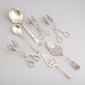 SILVERFÖREMÅL, 7 delar, 1800-/1900-tal. Vikt ca 270 gram.