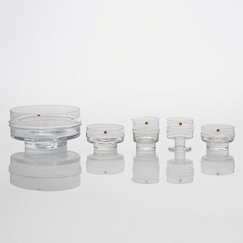 Timo Sarpaneva, 32-piece glass dessert ware,  'Ripple' for Iittala. Designed in 1963.