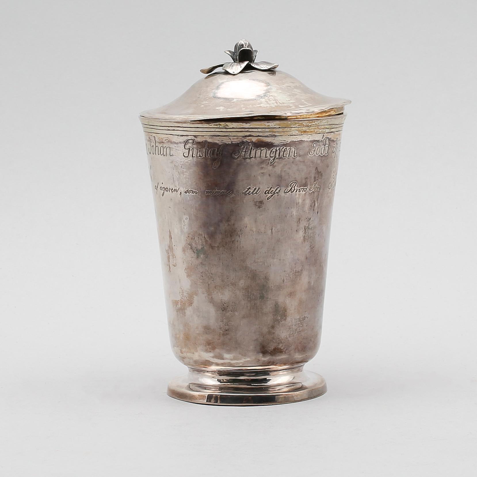 LOCKBÄGARE, silver, Stephan Halling, Örebro 1785. Vikt ca 256 gram.