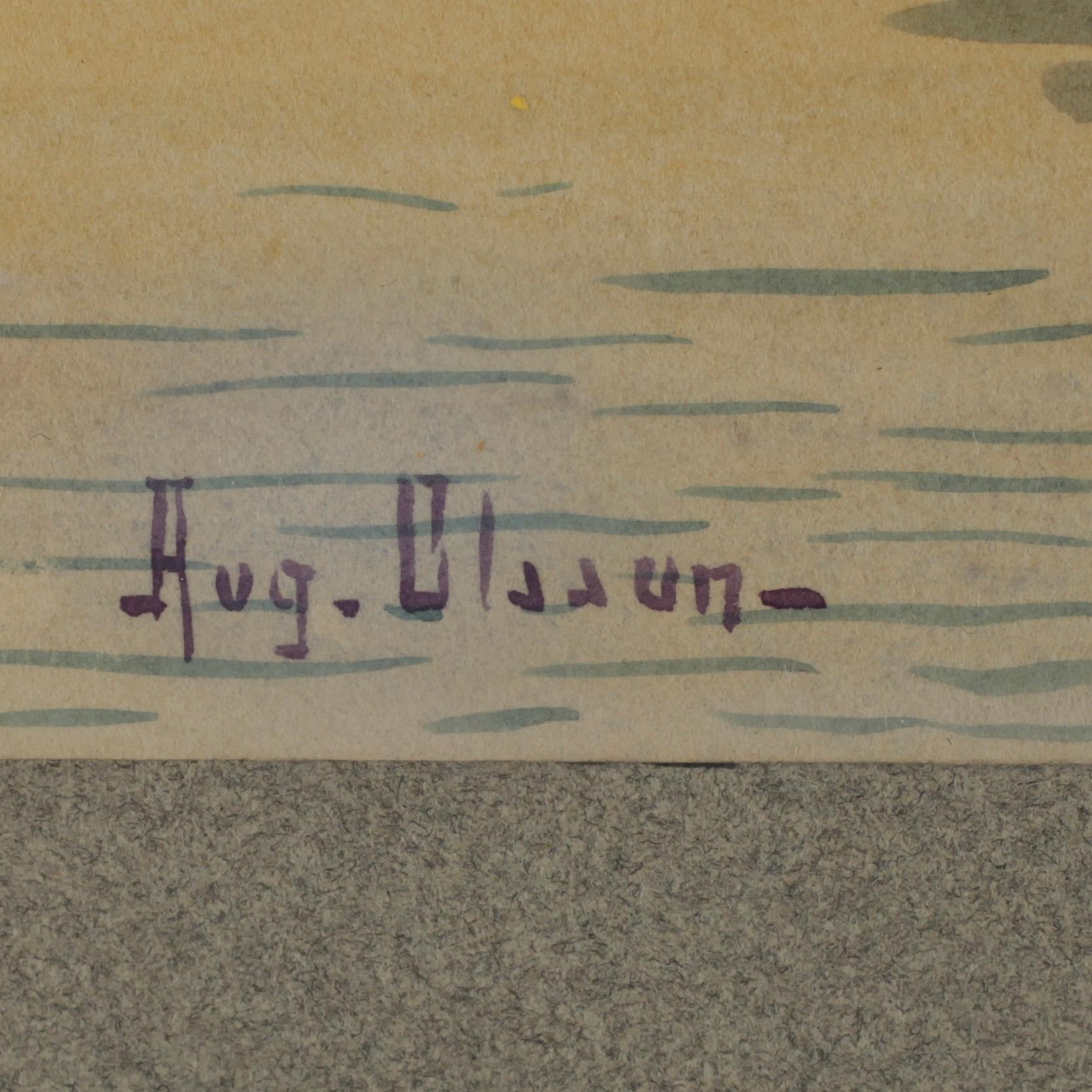 AKVARELLER, 6 st, bl a August Olsson, 1900-talets första hälft.