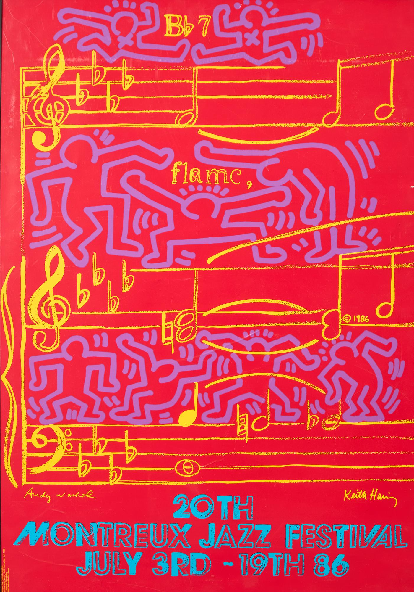 Keith Haring and Andy Warhol, after. "Montreux 1986".