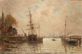 Okänd konstnär, 1800-/1900-tal, Hamnvy.