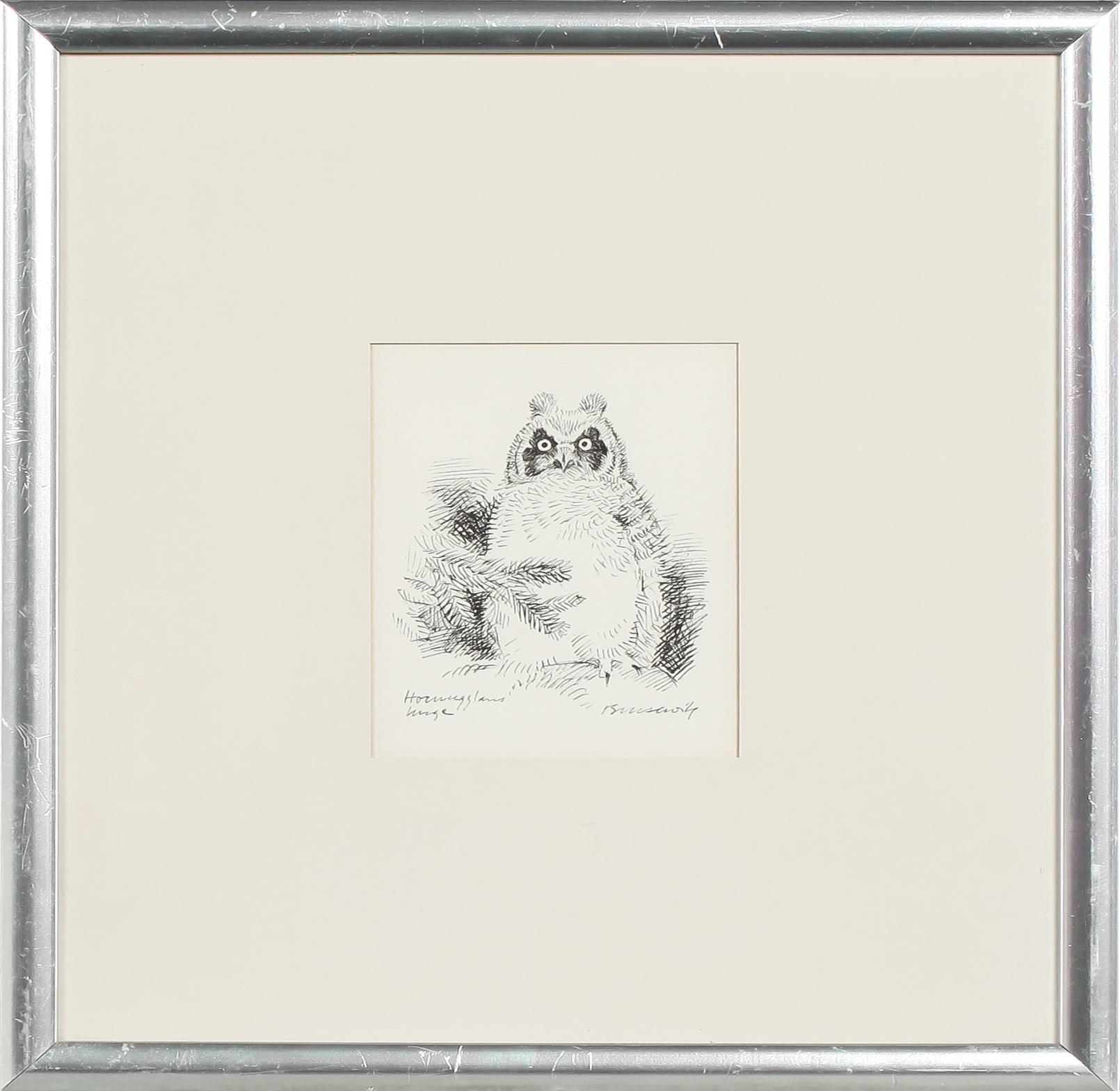 GUNNAR BRUSEWITZ, 2 st, tuschteckningar, signerade.