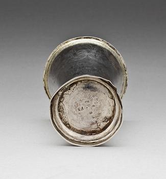 BÄGARE, silver, Nils Hellberg, Norrtälje 1812. Vikt ca 64 gram.