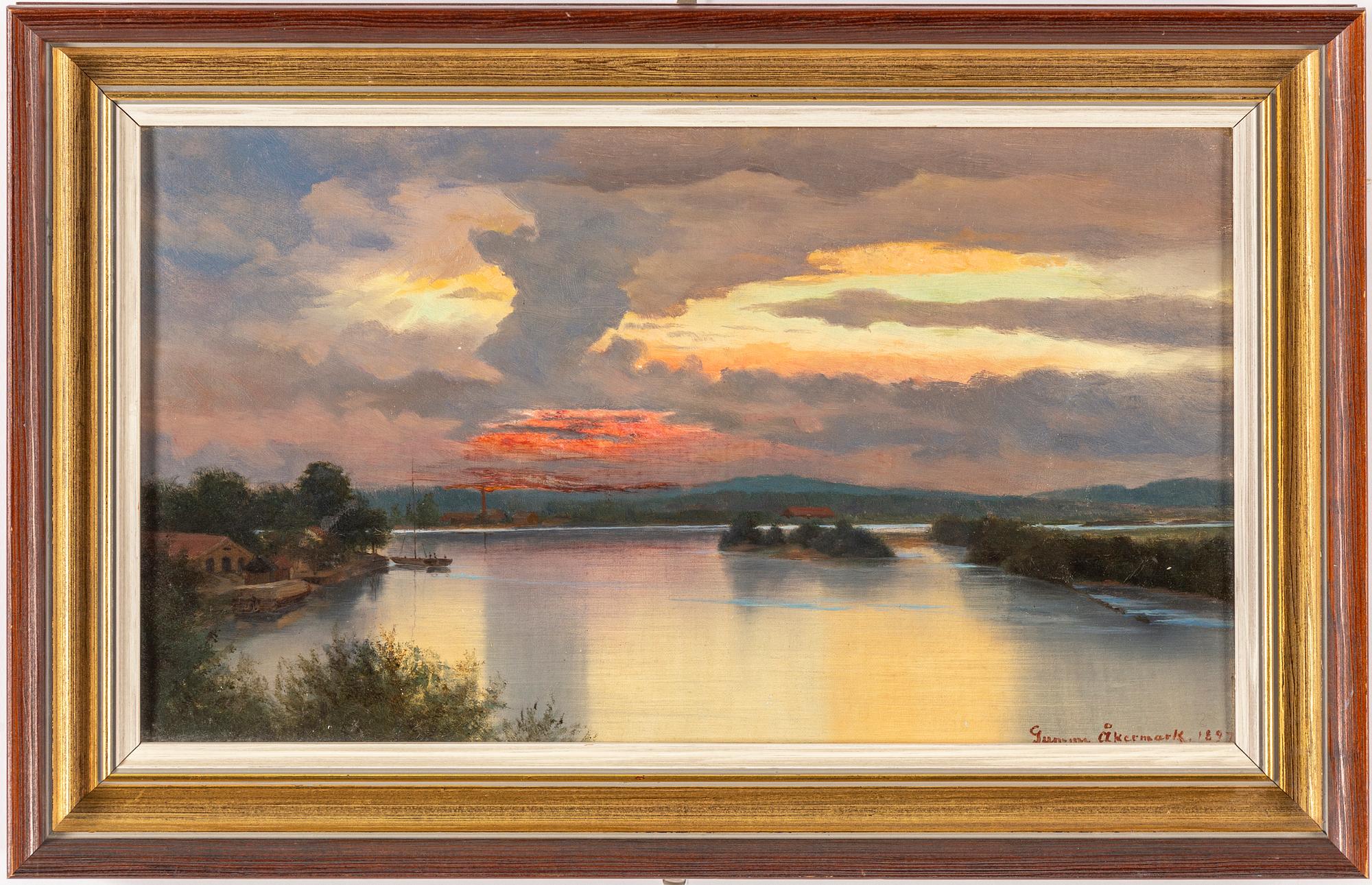 GUMME ÅKERMARK, oil on canvas, signed and dated 1897.