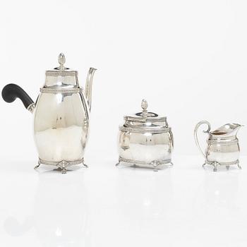 Berndt Erlandsson, a three-piece Empire style silver coffee service, Kristianstad, 1917.