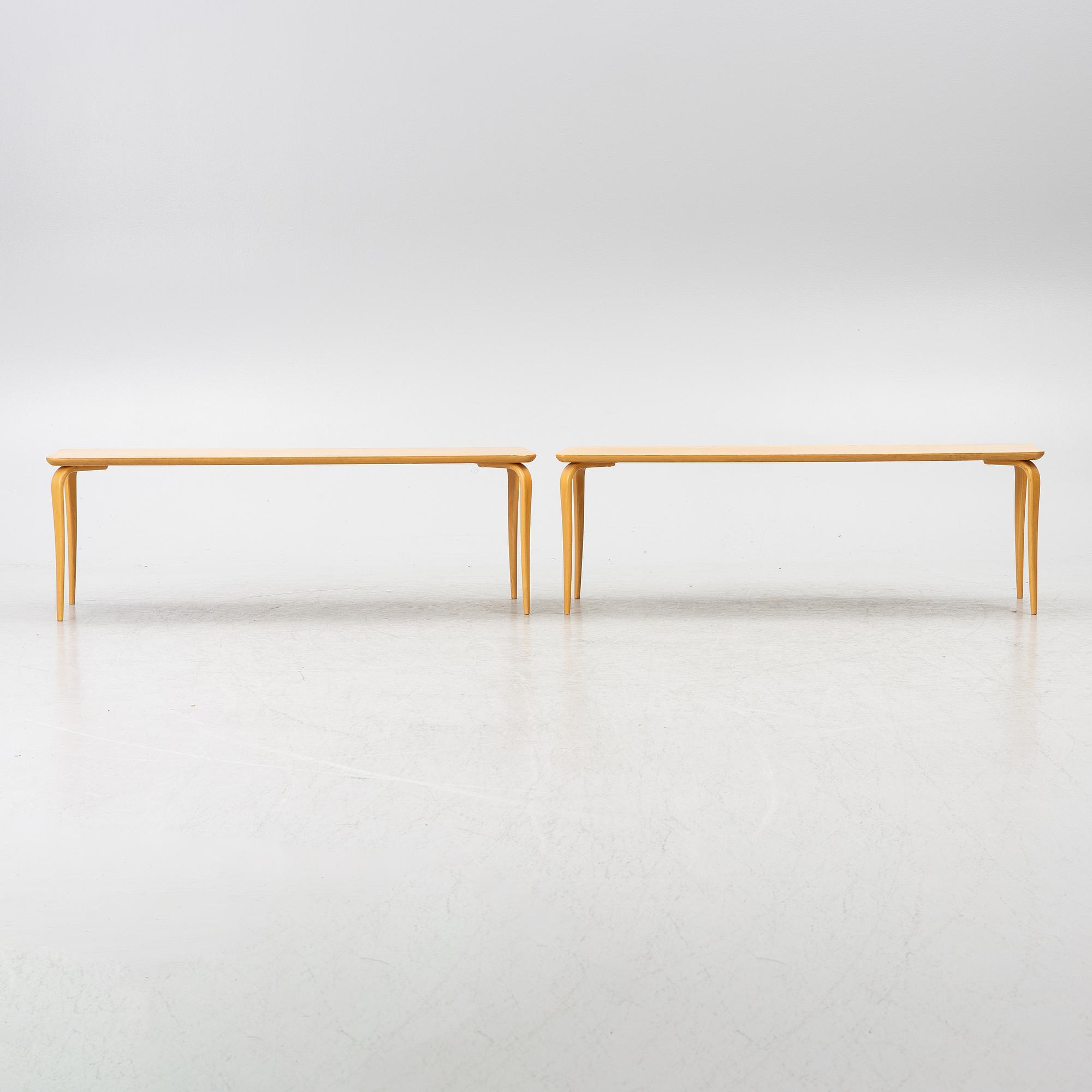 Bruno Mathsson, two 'Annika' tables, Bruno Mathsson International, Värnamo, Sweden.