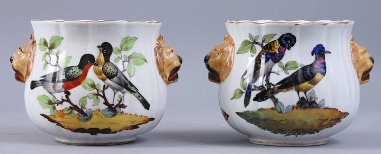 YTTERFODER, 2 st, porslin, Dresdenliknande märke, 1900-tal.