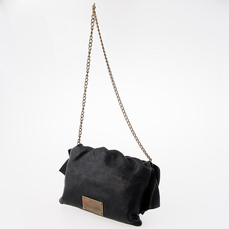 Red Valentino Black Leather Evening Bag.