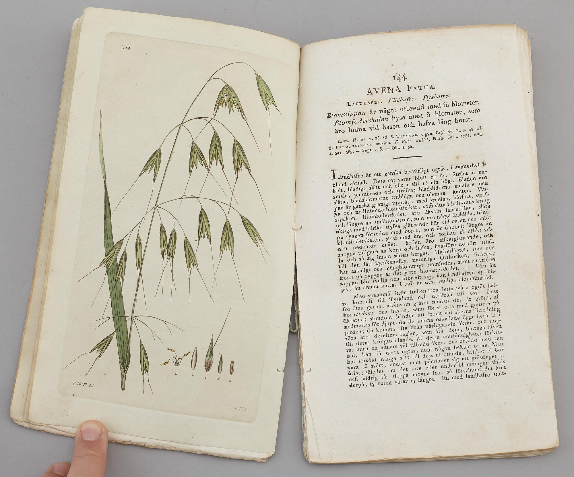 JOHAN WILHELM PALMSTRUCH, "Svensk Botanik, vol I-V. 1803-1805.
