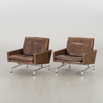 POUL KJAERHOLM, a pair of PK31 armchairs for E Kold Christensen Denmark later part of the 20th century.