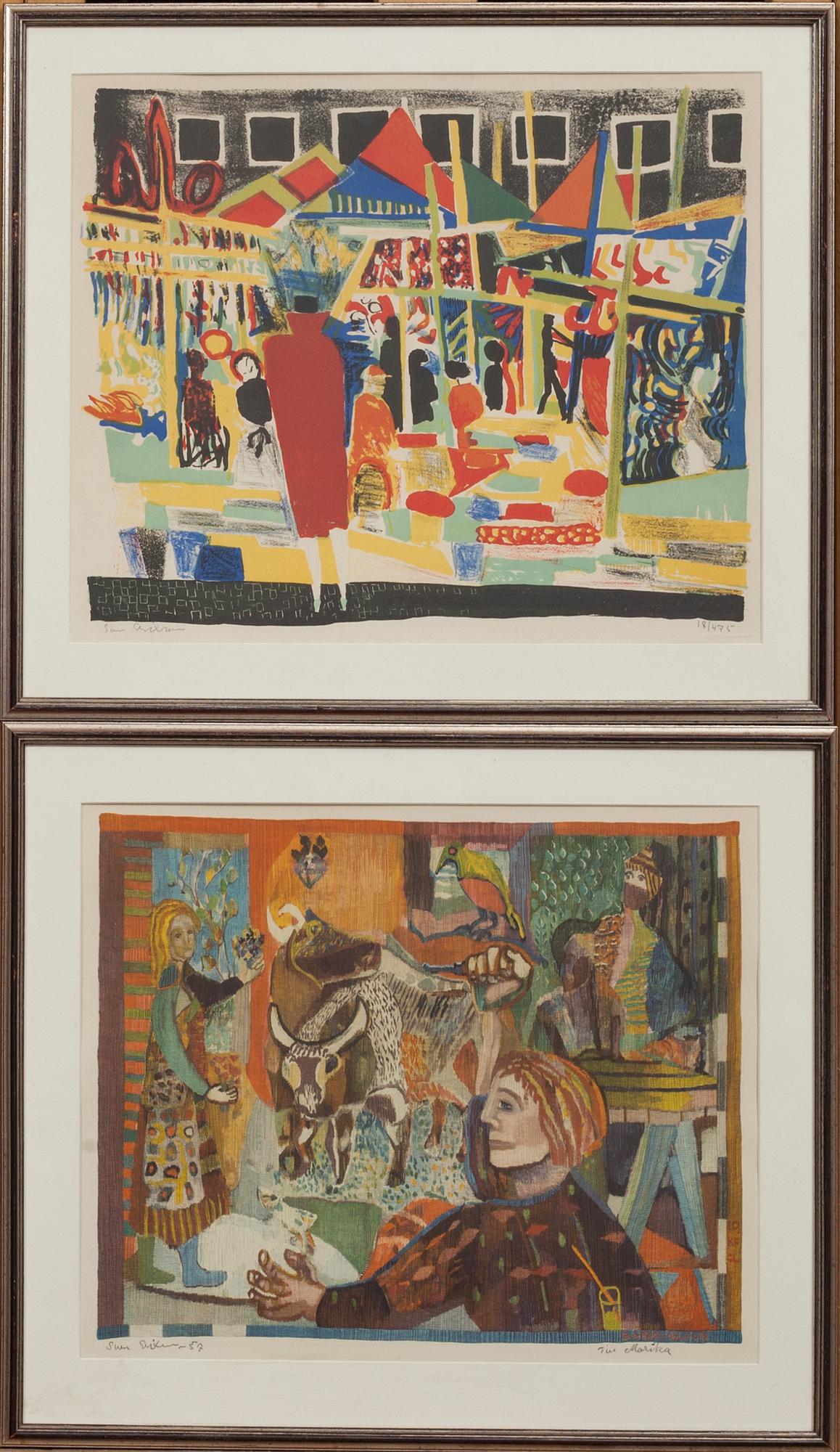 SVEN X:ET ERIXSON, 2 st, färglitografi samt offset, båda signerade samt färglitografin numrerad 18/475.