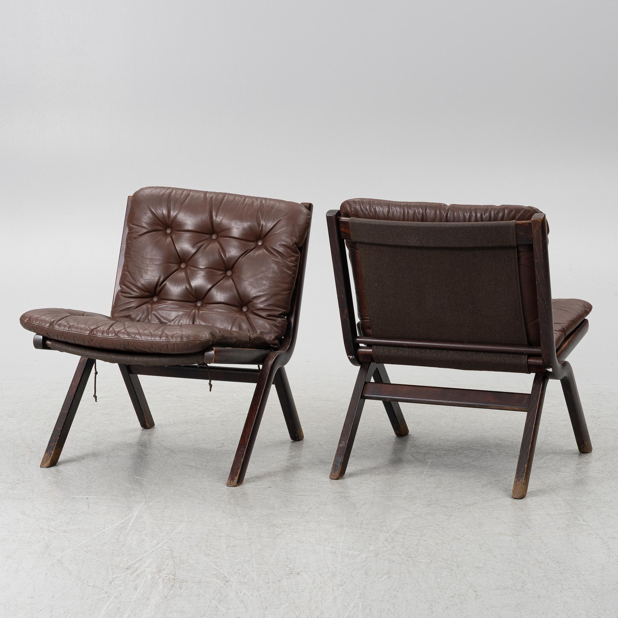 Three 'Uno' armchairs, Ekornes, Norway.