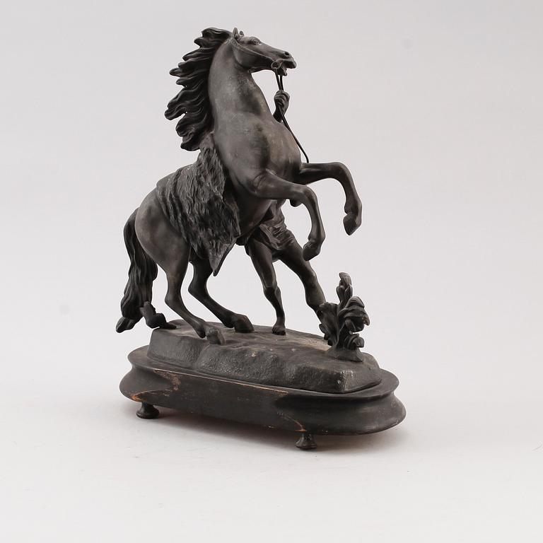 GUILLIAUME COUSTOU, efter, skulptur s k Marlyhäst, signerad, 1800-/1900-tal.
