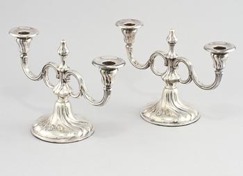 KANDELABRAR, ett par, silver, Tyskland, 1900-tal.