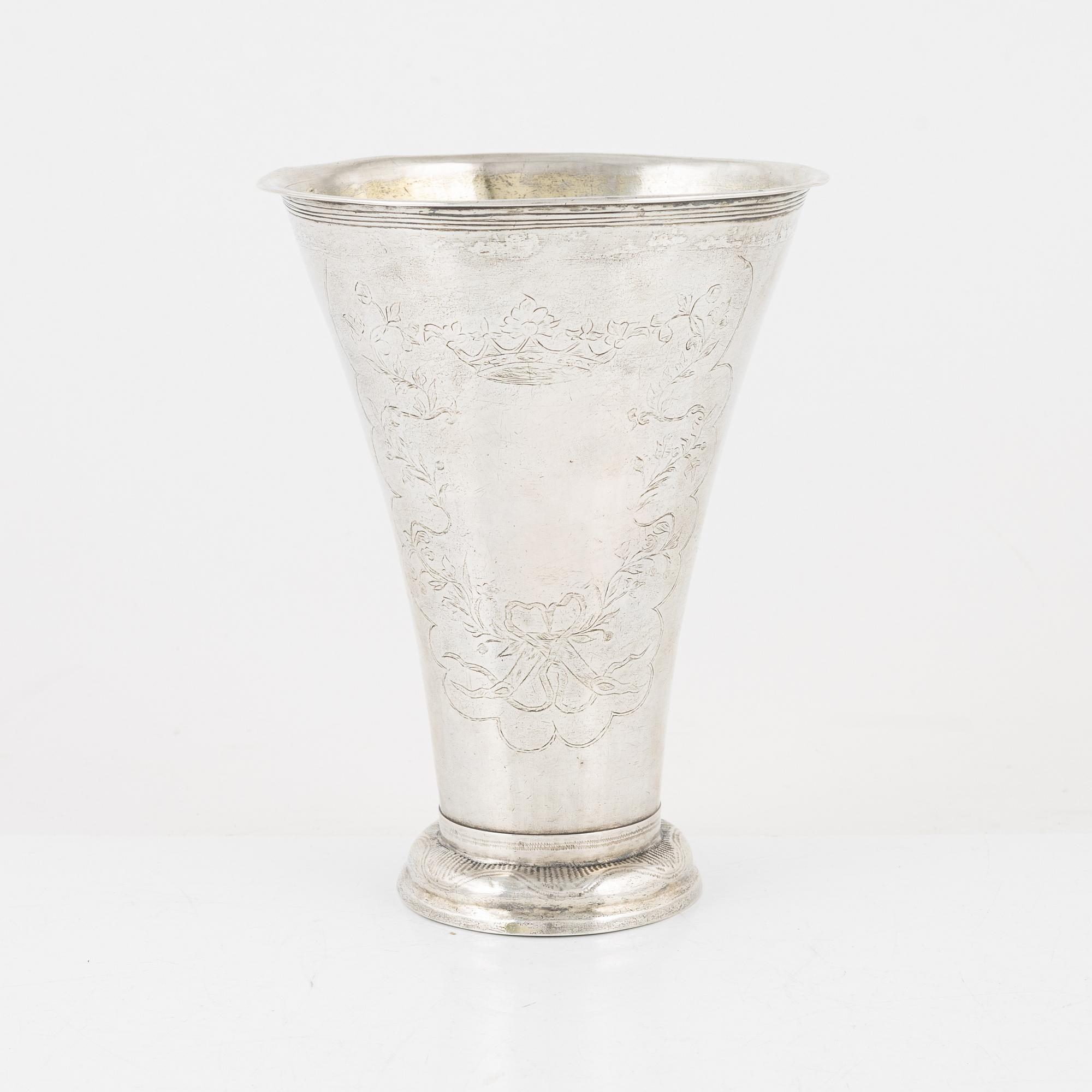 JP Kraak, bägare, silver, Falkenberg 1776.
