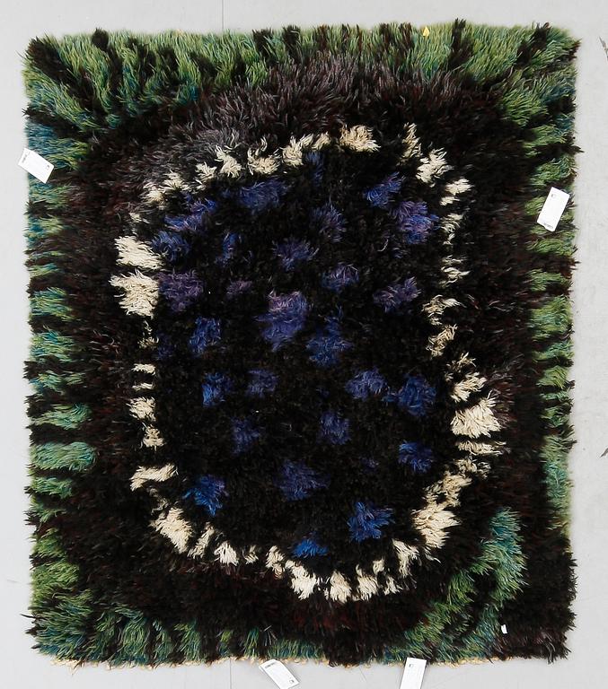 MATTA, rya, "Fantasi", Viola Gråsten, NK, textilkammare 1950-60-tal, etikettmärkt.  147 x 120.