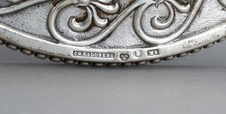 SOCKERSKÅL, silver, gustaviansk stil, C.G. Hallberg, Stockholm, 1900, vikt ca 486 g.