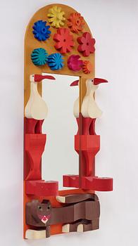 Erik Höglund, a sculptural wall mirror, Eriksmålaglas, Sweden, 1960-70s.