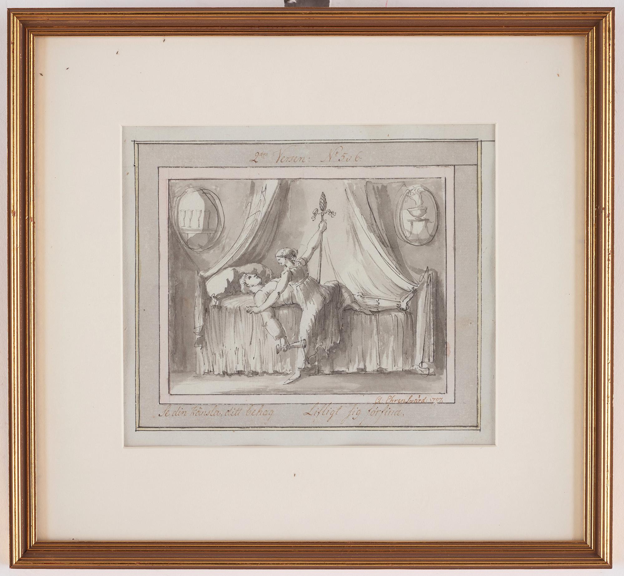 Carl August Ehrensvärd, "Goda gosse, glaset töm". Illustrations for drinking songs, 24.