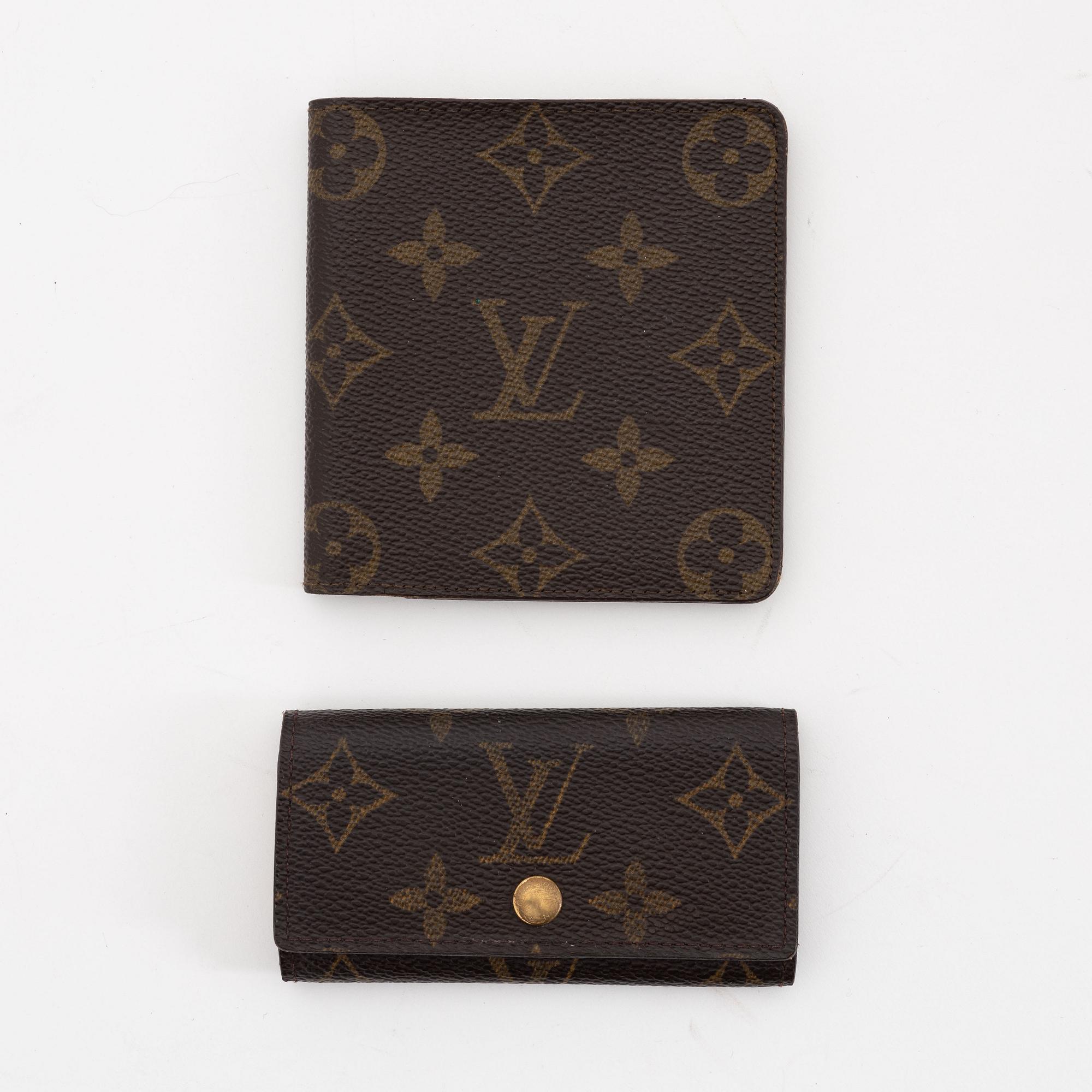 Louis Vuitton, a monogram canvas wallet and a key holder.