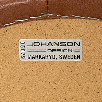 Four bar stools, Johansson Design, Sweden, late 20th century.